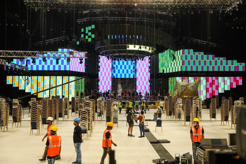 The IIFA stage being built. 