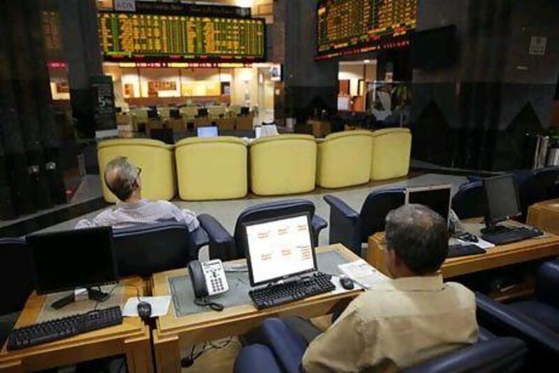 The Abu Dhabi Securities Exchange General Index lost 0.4 per cent to 2,589.60 points. Sammy Dallal / The National