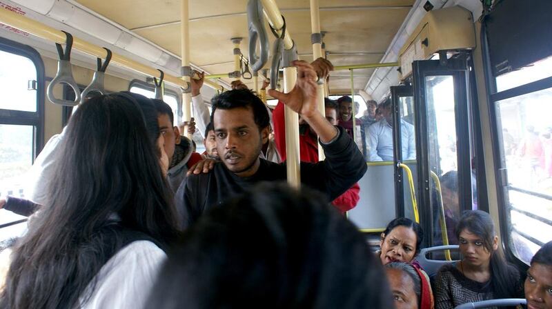 Are you listening has been performed on more than 54 buses across New Delhi. Courtesy Amrit Dhillon. Amrit Dhillon 