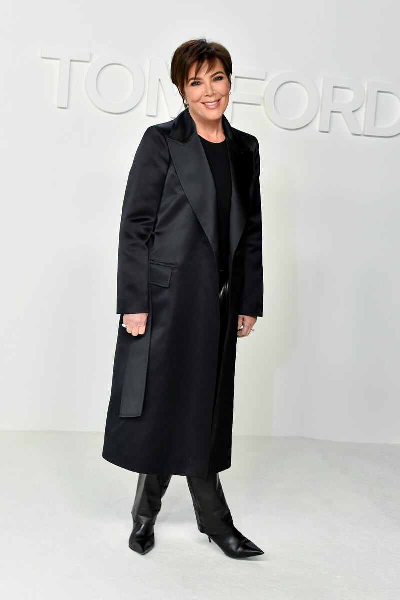 Kris Jenner attends the Tom Ford show during New York Fashion Week on February 7, 2020, in Los Angeles. AFP