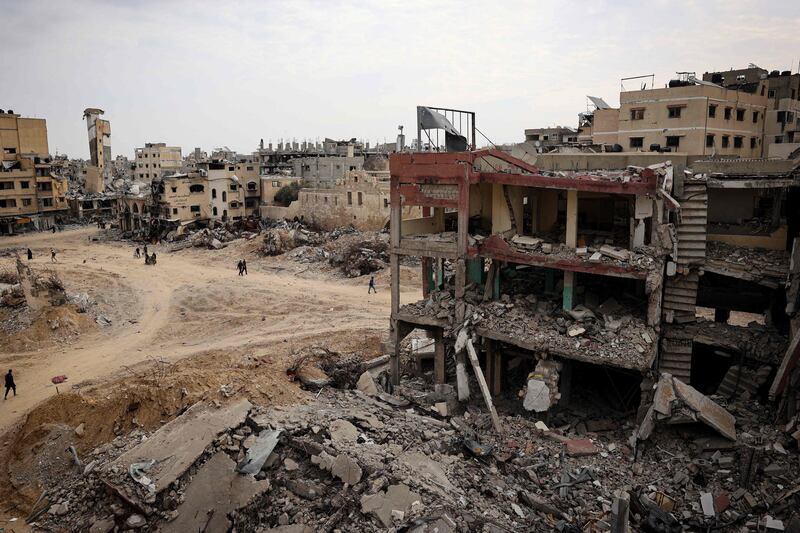 Buildings and homes have been reduced to rubble during the Israeli assault on the city.