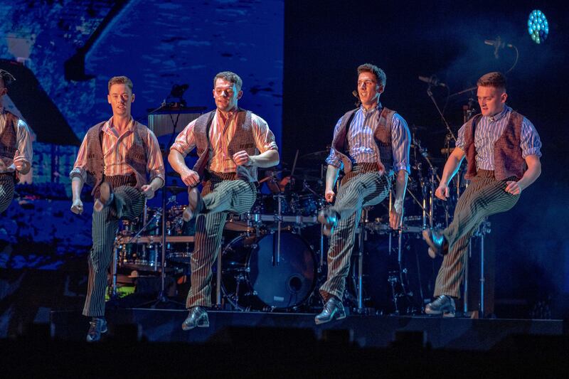 Riverdance cast members on stage at Jubilee Park. Victor Besa/The National.