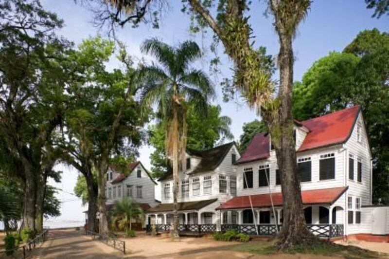 Suriname, Paramaribo, Historic houses near old fort called Zeelandia. Unesco World Heritage Site.
