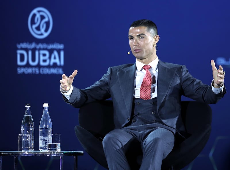 Cristiano Ronaldo at the Dubai International Sports Conference and Dubai Globe Soccer Awards held at the Armani Hotel at Burj Khalifa. EPA