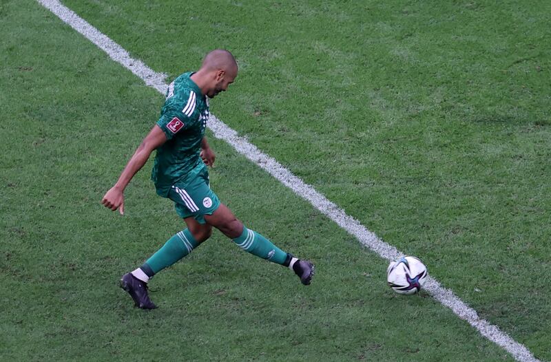 Algeria's Yacine Brahimi scores their second goal. Reuters