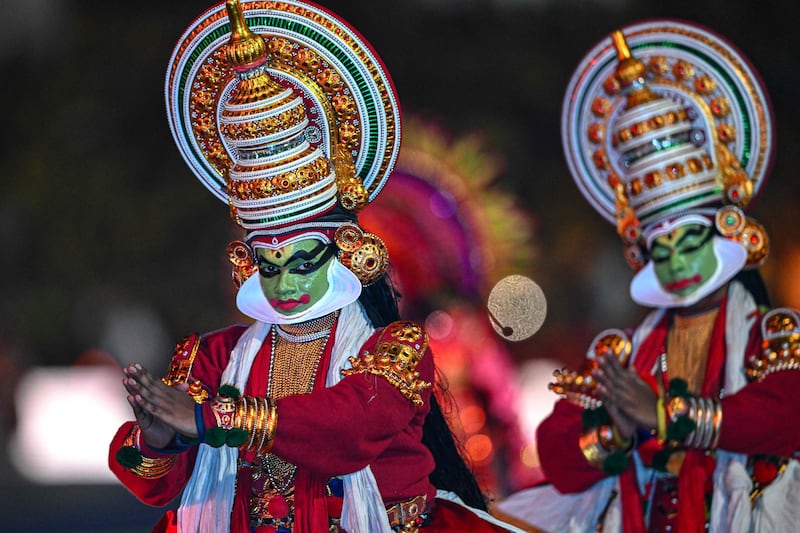 Kathakali Artists perform during the opening ceremony. AFP