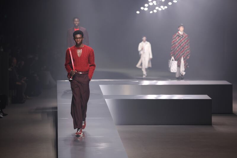 Models walk the runway at the Fendi fashion show during the Milan Men's Fashion Week. Getty Images