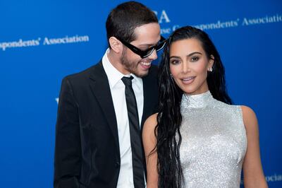 Pete Davidson and Kim Kardashian at the White House Correspondents’ Association gala in April. AFP