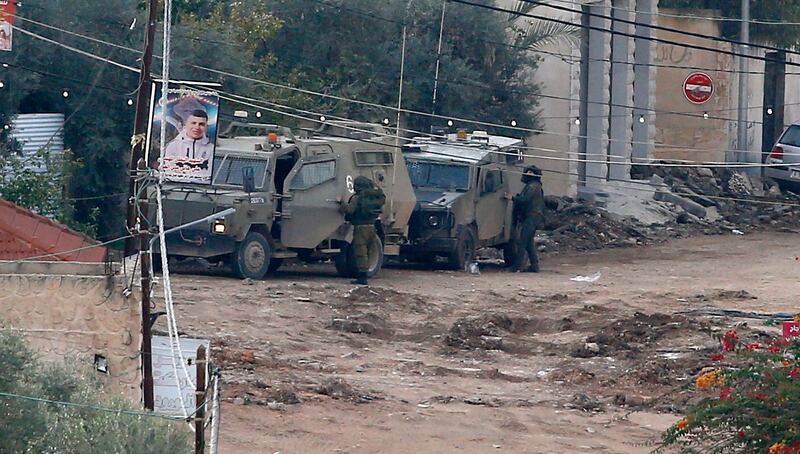 An Israeli military vehicle in the Jenin refugee camp, long considered one of the most significant militant heartlands in the West Bank. EPA