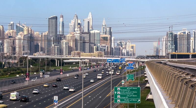 Authorities said traffic was back to normal on Sheikh Zayed Road on Wednesday. Victor Besa / The National