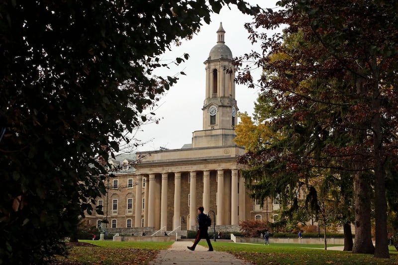 This is Old Main on the Penn State University main campus in State College, Pa.Thursday, Nov. 9, 2017. (AP Photo/Gene J. Puskar)