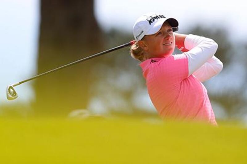 Stacy Lewis played without a bogey in her four-under 68 for a 54-hole total of 10-under par 206.. Jed Jacobsohn / Getty Images