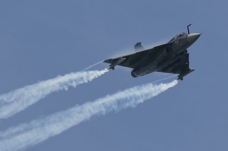 An Indian Air Force Tejas light combat aircraft at the Singapore Airshow in February this year. AFP