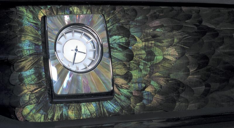 The Gallery feature on the Phantom Iridescent Opulence is made up of more than 3,000 feathers.