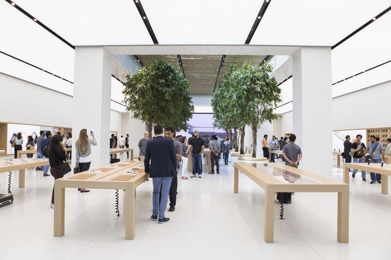 The Apple Stores will stock more than 150 Apple products. Reem Mohammed / The National