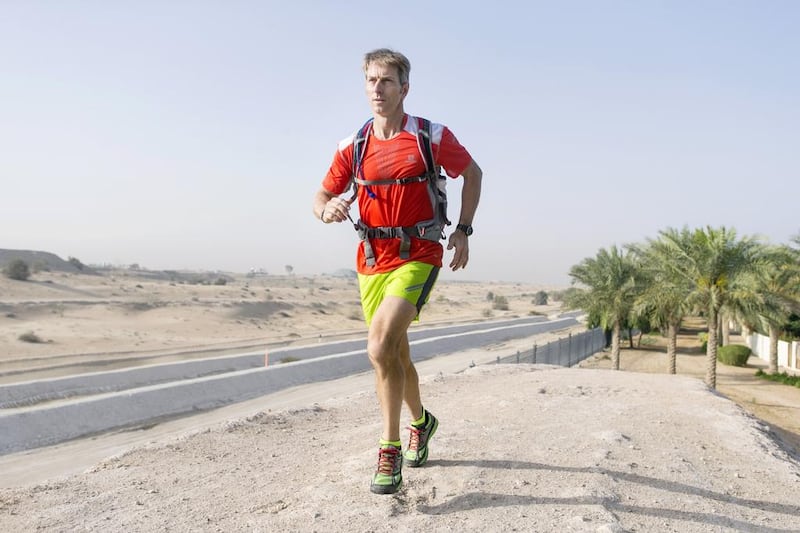 David Radford-Wilson is preparing to run the Marathon Des Sables in Morocco to raise money for a charity. Reem Mohammed / The National