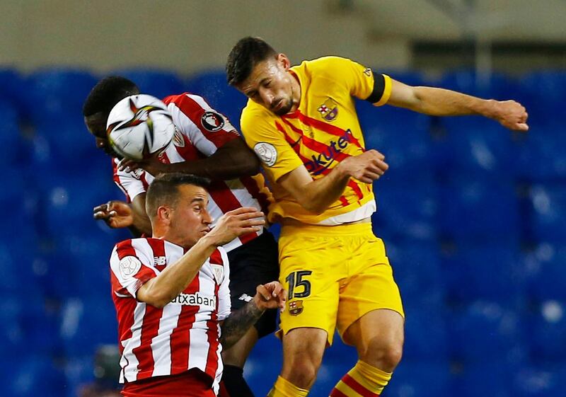 Clement Lenglet, 7 - Chosen by Ronald Koeman and justified the selection as he helped the Dutchman win his first trophy as Barca boss. Lenglet’s height was a threat when he moved forward, but the players in front of him made it very comfortable for the Frenchman. Reuters