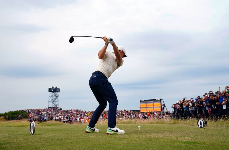 Rory McIlroy tees off the 6th. PA