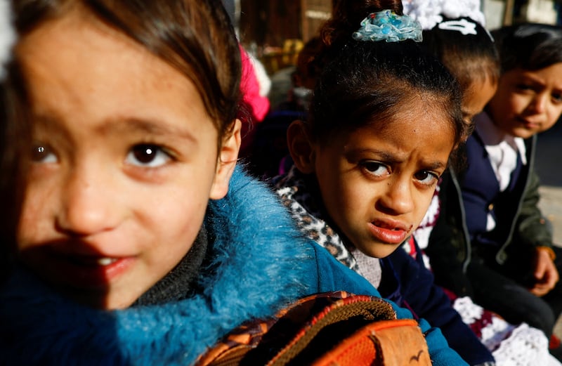 He charges five shekels ($1.30) a month for each child to take his cart to school.