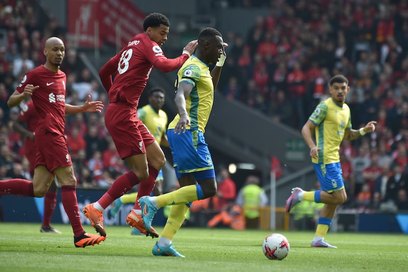 Moussa Niakhate – 6. Made a last-ditch challenge to deny Gakpo an attempt at goal in the first half. His long throws in the penalty area caused problems for Liverpool all day. AP Photo