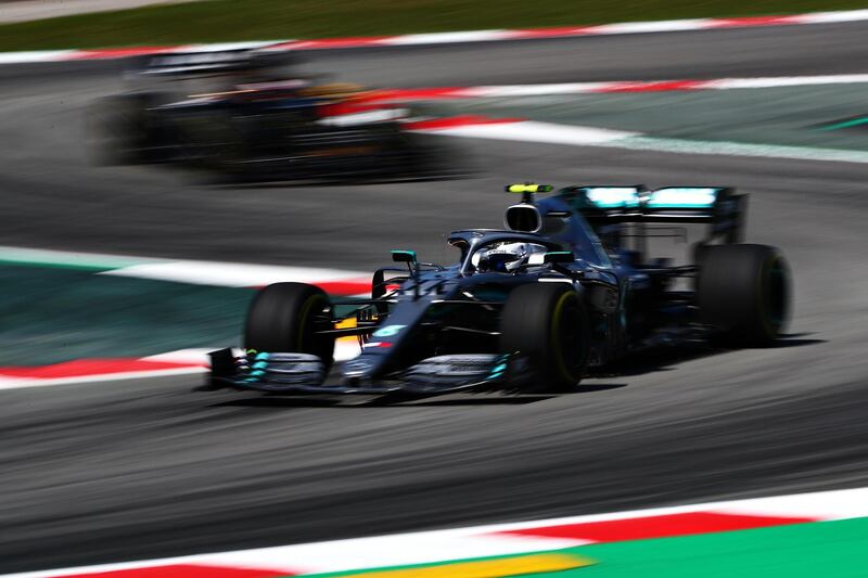 BARCELONA, SPAIN - MAY 10: Valtteri Bottas driving the (77) Mercedes AMG Petronas F1 Team Mercedes W10 on track during practice for the F1 Grand Prix of Spain at Circuit de Barcelona-Catalunya on May 10, 2019 in Barcelona, Spain. (Photo by Dan Istitene/Getty Images)