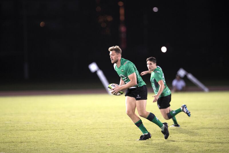 DUBAI, UNITED ARAB EMIRATES - SEP 22:

New boys Dubai Sports City Eagles, green, play  against Exiles, black, in the first match of the West Asia Premiership season.

(Photo by Reem Mohammed/The National)

Reporter: PAUL RADLEY
Section: SP