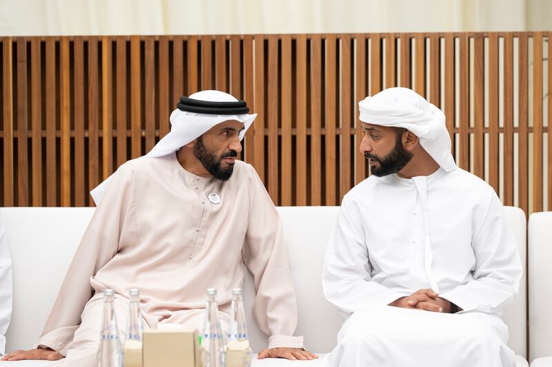 Sheikh Nahyan Bin Zayed with Sheikh Khaled bin Sultan bin Zayed. Mohamed Al Hammadi / UAE Presidential Court 