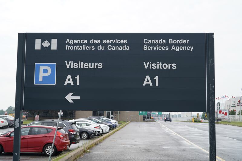 Facing the US side of the US Canada border in Lacolle, Quebec. The US border remains closed to all non-essential travel. Willy Lowry / The National