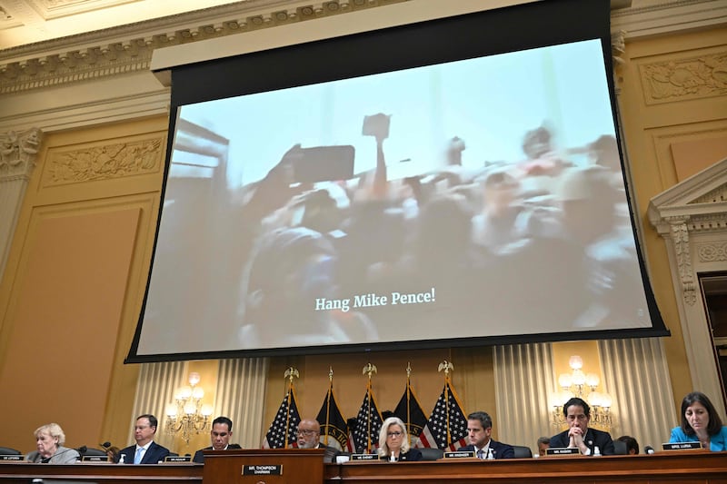 The rioters yelled 'hang Mike Pence' during the attack. AFP