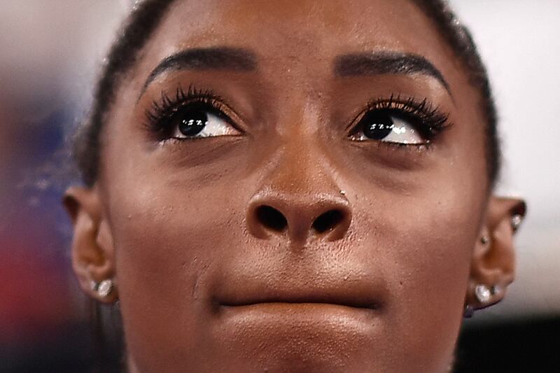 Simone Biles withdrew from another Olympic final on Sunday.