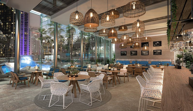 The Beach Grill will be located on the hotel's 100-metre private shoreline.