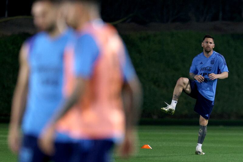 Argentina's Lionel Messi trains away from the squad. Getty