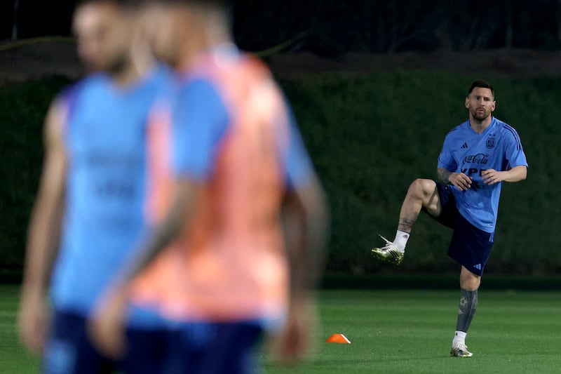 Argentina's Lionel Messi trains away from the squad. Getty