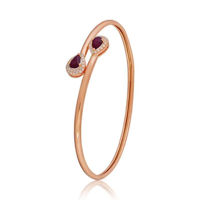 Joie de Vivre pear-shaped ruby bracelet, Dh2,900, Liali Jewellery. Courtesy Lialli