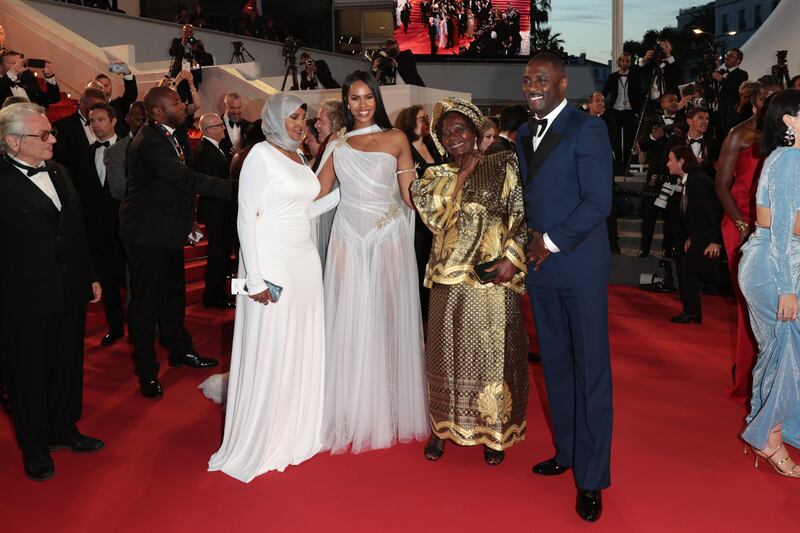 Maryam Egal, Sabrina Elba, Eve Elba and Idris Elba at the screening of 'Three Thousand Years Of Longing (Trois Mille Ans A T'Attendre)'. Getty Images