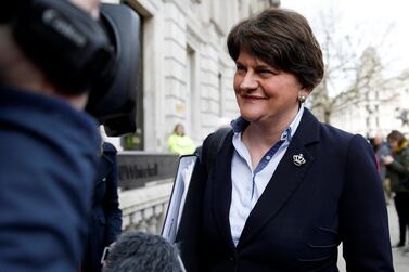 Arlene Foster was forced to step down in April after DUP members accused her of taking a soft stance against the border arrangements. AFP