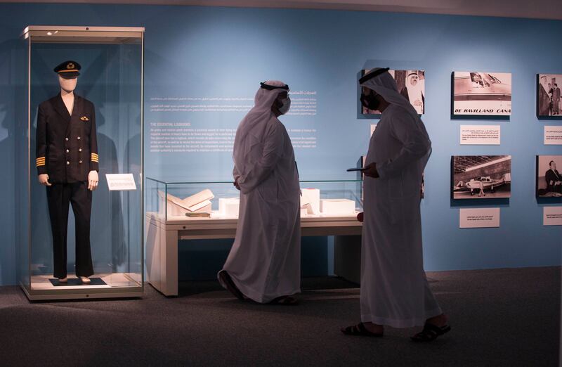 Visitors at the UAE's first flying school, which has been converted into Al Mahatta Museum, in Sharjah.