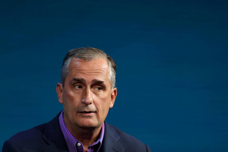 FILE PHOTO: Brian Krzanich CEO of Intel speaks at the Wall Street Journal Digital Conference in Laguna Beach, California, U.S., October 17, 2017.  REUTERS/Mike Blake/File Photo
