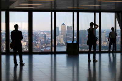 A view from the Leadenhall Building towards Canary Wharf, where turning over space set aside for offices to residential is being considered. Getty Images