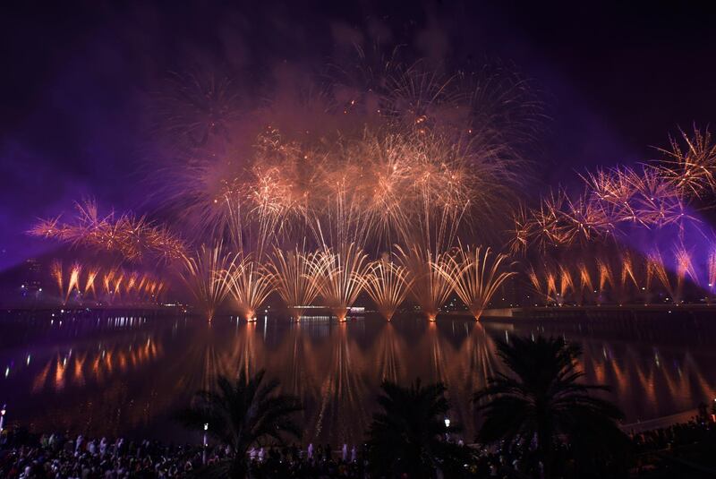 Abu Dhabi, United Arab Emirates, December 31, 2019.  NYE Fireworks at Al Maryah Island.
Victor Besa / The National
Section:  NA
Reporter:  Saeed Saeed