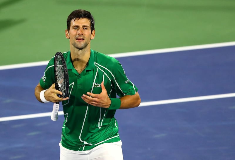 Novak Djokovic extended his season record to 18-0 with his win in the 2020 Dubai Duty Free Tennis Championships. Reuters