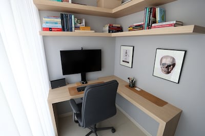 The office space was built into the walk-in wardrobe. Chris Whiteoak / The National