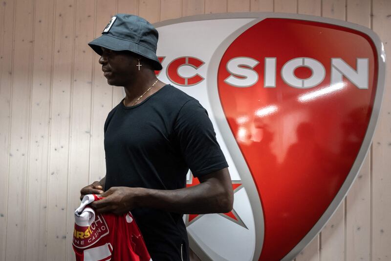 Mario Balotelli after joining FC Sion. AFP