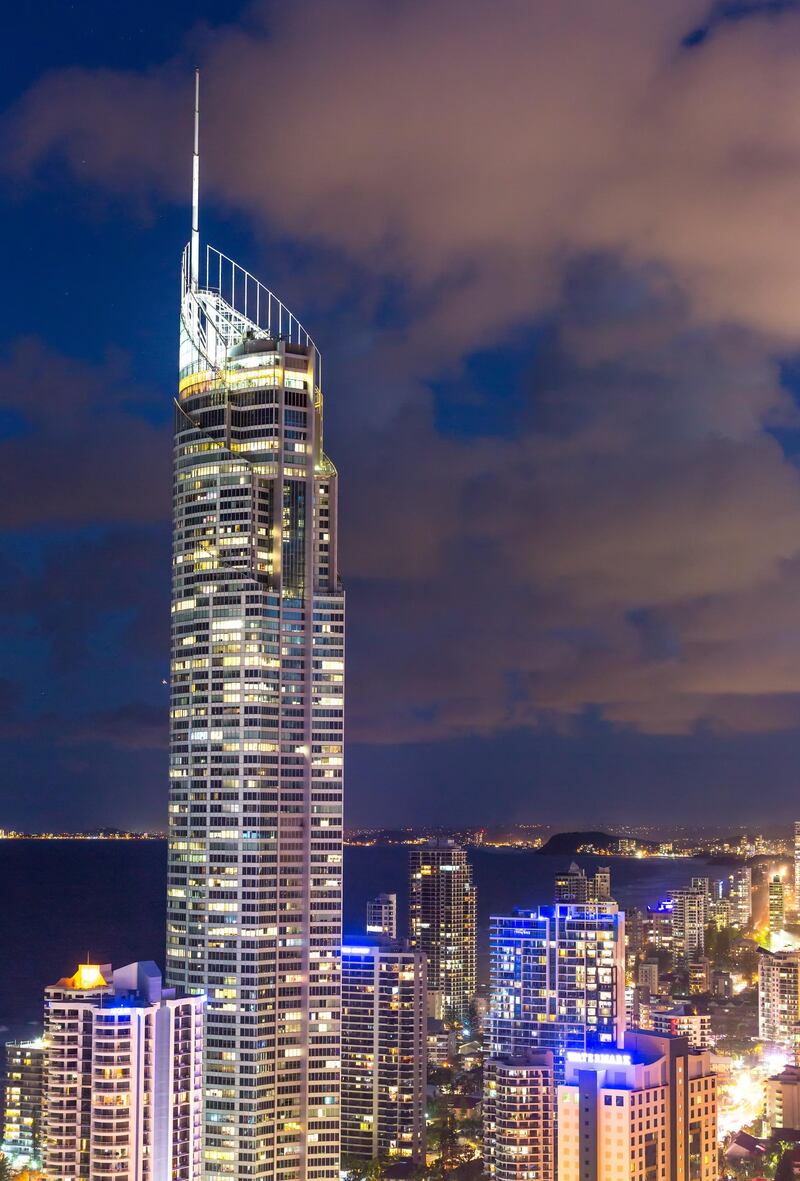 The Q1 building is the tallest on the Coast and is home to the Skypoint Observation Deck and Climb, which offer 360-degree views of the coastline. Barberstock