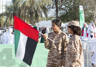 Thousands of people were flying the flag with pride on the 47th anniversary of the founding of the UAE.  Leslie Pableo for The National