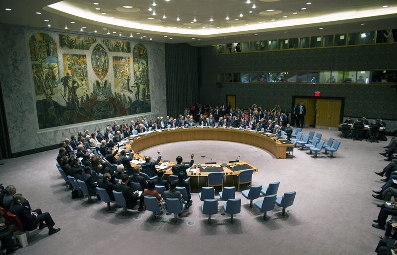 The United Nations Security Council votes on a resolution that will require Syria to give up its chemical weapons in September. On Friday, Saudi Arabia rejected its seat on the council. Craig Ruttle / AP Photo