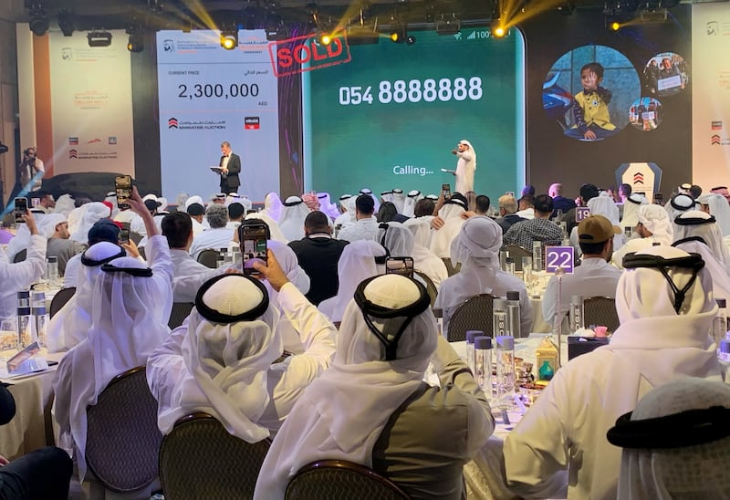 Dubai special car number plates and exclusive mobile numbers charity auction in aid of One Billion Meals Endowment campaign held at Four Seasons Resort Dubai at Jumeirah Beach in Dubai.