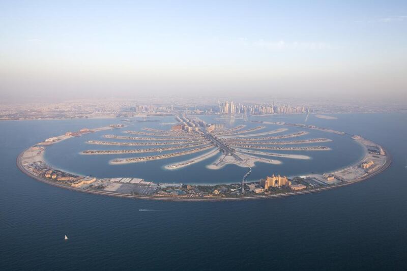 The Palm Jumeirah has luxury resorts managed by Atlantis, Waldorf Astoria, Sofitel, Fairmont and Rixos. Courtesy Nakheel