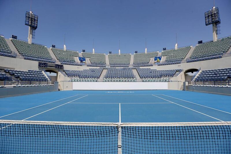 Zayed Sports City tennis court in Abu Dhabi on March 23, 2014. Sammy Dallal / The National