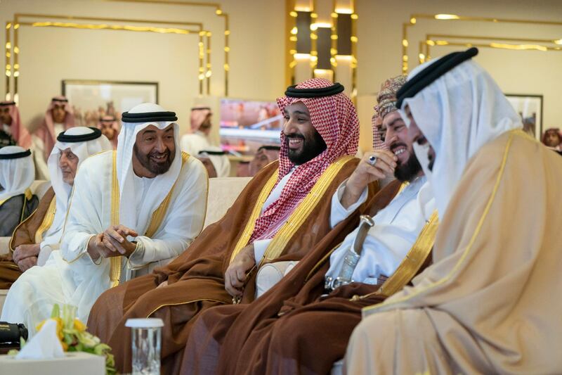 *** GENERAL CAPTION ***
TAIF, SAUDI ARABIA - September 22, 2018: HH Sheikh Mohamed bin Zayed Al Nahyan, Crown Prince of Abu Dhabi and Deputy Supreme Commander of the UAE Armed Forces (), attends the concluding ceremony of the Saudi Crown Prince Camel Festival.

( Mohamed Al Hammadi / Crown Prince Court - Abu Dhabi )